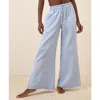 Pact Organic Cotton Coastal Double Gauze Split Hem Pant In Blue