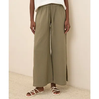 PACT PACT ORGANIC COTTON COASTAL DOUBLE GAUZE SPLIT HEM PANT