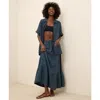 Pact Organic Cotton Coastal Double Gauze Tiered Maxi Skirt