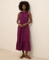 Pact Organic Cotton Coastal Double Gauze Tiered Midi Dress