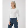 Pact Organic Cotton Cool Stretch Fitted Long Sleeve Tee In White