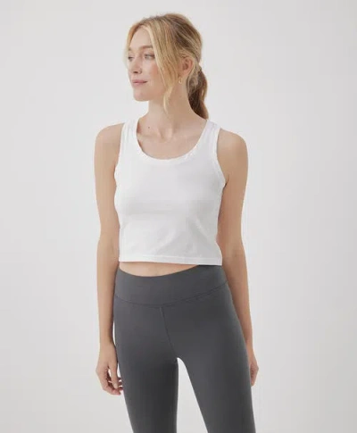 Pact Organic Cotton Cool Stretch Fitted Lounge Tank In White