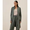 Pact Organic Cotton Cool Stretch Lounge Duster In Green