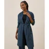 Pact Organic Cotton Cool Stretch Lounge Duster In French Navy Heather