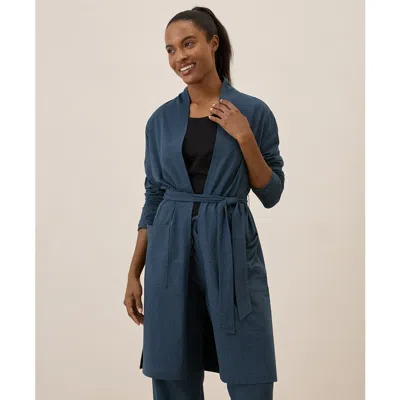 Pact Organic Cotton Cool Stretch Lounge Duster In French Navy Heather