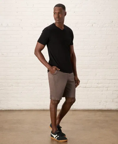 Pact Organic Cotton Daily Twill Midweight Short In Deep Taupe