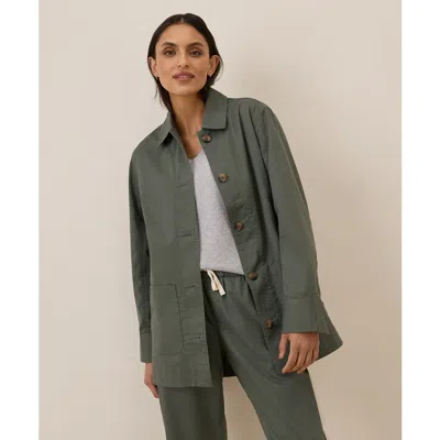 Pact Organic Cotton Daily Twill Oversized Lightweight Jacket In Castor Grey