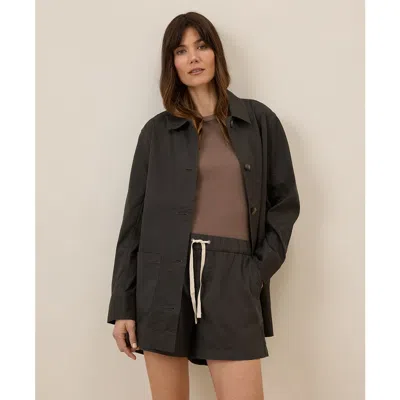Pact Organic Cotton Daily Twill Oversized Lightweight Jacket In Oak