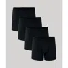 Pact Organic Cotton Everyday Extended Boxer Brief 4-pack In Black