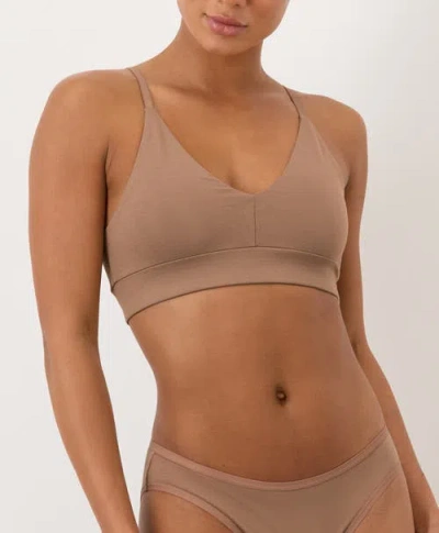 Pact Organic Cotton Everyday Classic T-shirt Bra In Brown