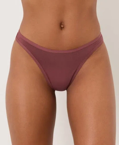 Pact Organic Cotton Everyday Classic Thong 5-pack In Burgundy
