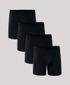 Pact Organic Cotton Everyday Extended Boxer Brief 4-pack In Black