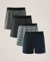 Pact Organic Cotton Everyday Knit Boxer 4-pack In Riverway