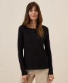 Pact Organic Cotton Featherweight Slub Long Sleeve Tee In Black