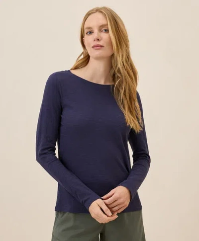 Pact Organic Cotton Featherweight Slub Long Sleeve Tee In Eclipse