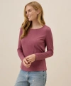 Pact Organic Cotton Featherweight Slub Long Sleeve Tee In Pink