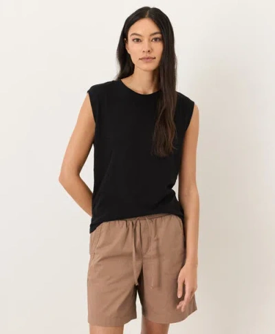 Pact Organic Cotton Featherweight Slub Relaxed Muscle Tee In Black