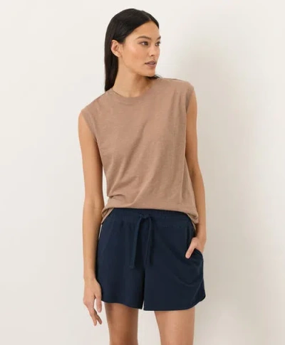 Pact Organic Cotton Featherweight Slub Relaxed Muscle Tee In Brown