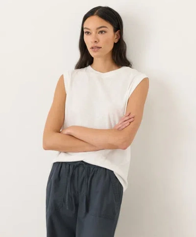 Pact Organic Cotton Featherweight Slub Relaxed Muscle Tee In White