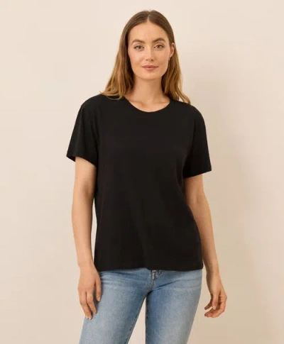 Pact Organic Cotton Featherweight Slub Relaxed Tee In Black