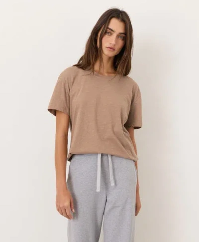 Pact Organic Cotton Featherweight Slub Relaxed Tee In Brown