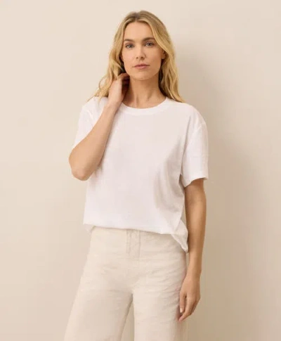 Pact Organic Cotton Featherweight Slub Relaxed Tee In White