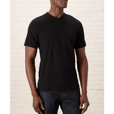 Pact Organic Cotton Featherweight Slub V-neck Tee In Black