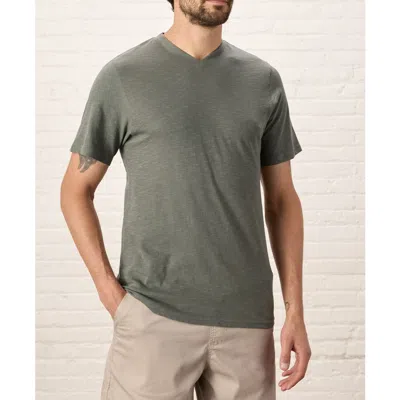 Pact Organic Cotton Featherweight Slub V-neck Tee In Castor Grey