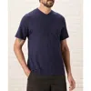 Pact Organic Cotton Featherweight Slub V-neck Tee In Eclipse