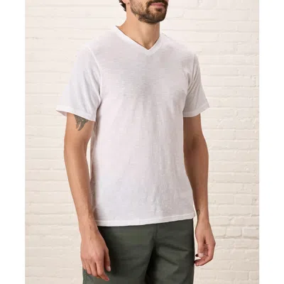 Pact Organic Cotton Featherweight Slub V-neck Tee In White