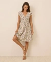 Pact Organic Cotton Fit & Flare Crossover Dress In Neutral