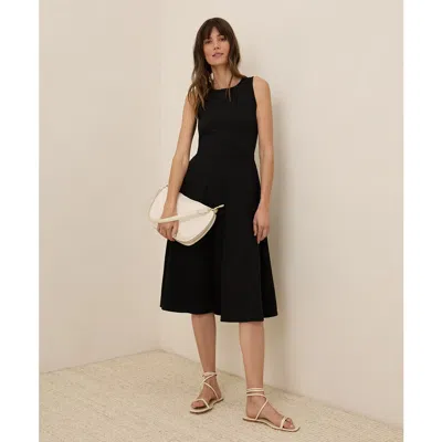 Pact Organic Cotton Fit & Flare Keyhole Back Dress In Black