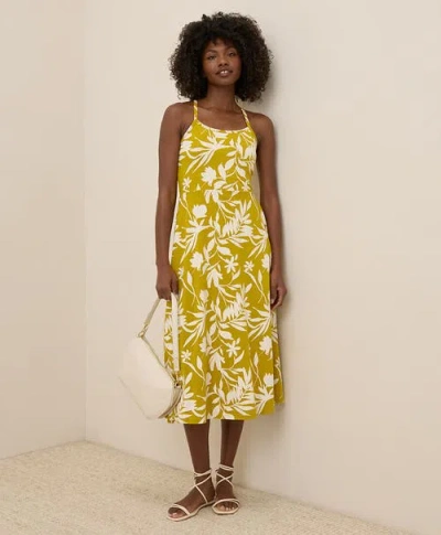 PACT PACT ORGANIC COTTON FIT & FLARE MIDI DRESS