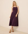Pact Organic Cotton Fit & Flare Midi Dress In Purple