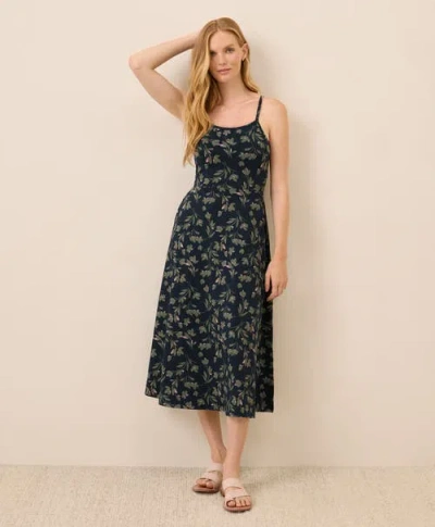 Pact Organic Cotton Fit & Flare Midi Dress In Multi