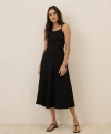 Pact Organic Cotton Fit & Flare Midi Dress In Black