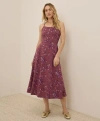 Pact Organic Cotton Fit & Flare Midi Dress In Dotted Sprays Mauve