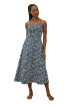 Pact Organic Cotton Fit & Flare Midi Dress In Gray