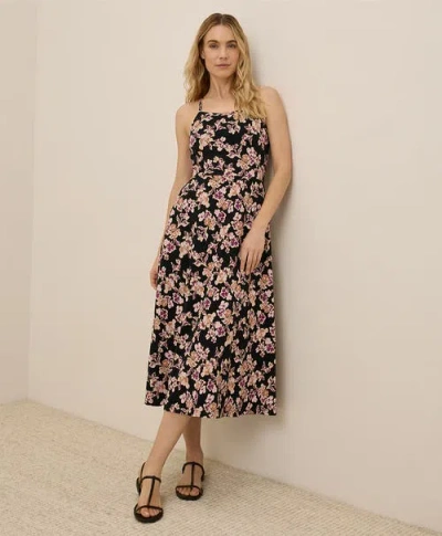 PACT PACT ORGANIC COTTON FIT & FLARE MIDI DRESS