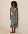 Pact Organic Cotton Fit & Flare Midi Dress In Vineyard Floral Castor Grey