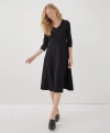 Pact Organic Cotton Fit & Flare Midi Party Dress In Black