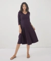 Pact Organic Cotton Fit & Flare Midi Party Dress In Plum