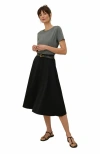 Pact Organic Cotton Fit & Flare Midi Skirt In Black