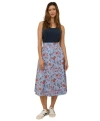 Pact Organic Cotton Fit & Flare Midi Skirt In Blue