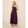 Pact Organic Cotton Fit & Flare Open Back Maxi Dress In Multi