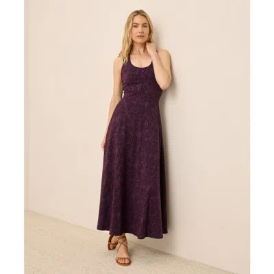 Pact Organic Cotton Fit & Flare Open Back Maxi Dress In Multi