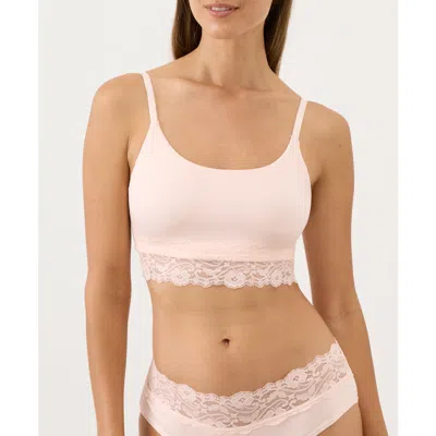 Pact Organic Cotton Lace Modern Scoop Bralette In Pink
