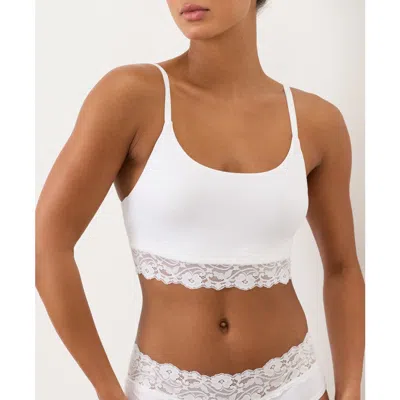 Pact Organic Cotton Lace Modern Scoop Bralette In White