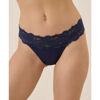 Pact Organic Cotton Lace Waist Thong 3-pack