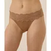 Pact Organic Cotton Lace Waist Thong 3-pack In Pink
